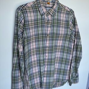 Tailor Vintage Men's Plaid Shirt - Green and Pink